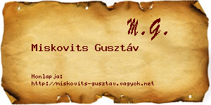 Miskovits Gusztáv névjegykártya