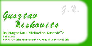 gusztav miskovits business card